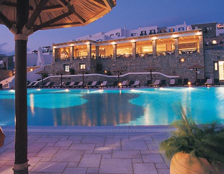 Mykonos Grand Hotel - Swimming Pool Night View